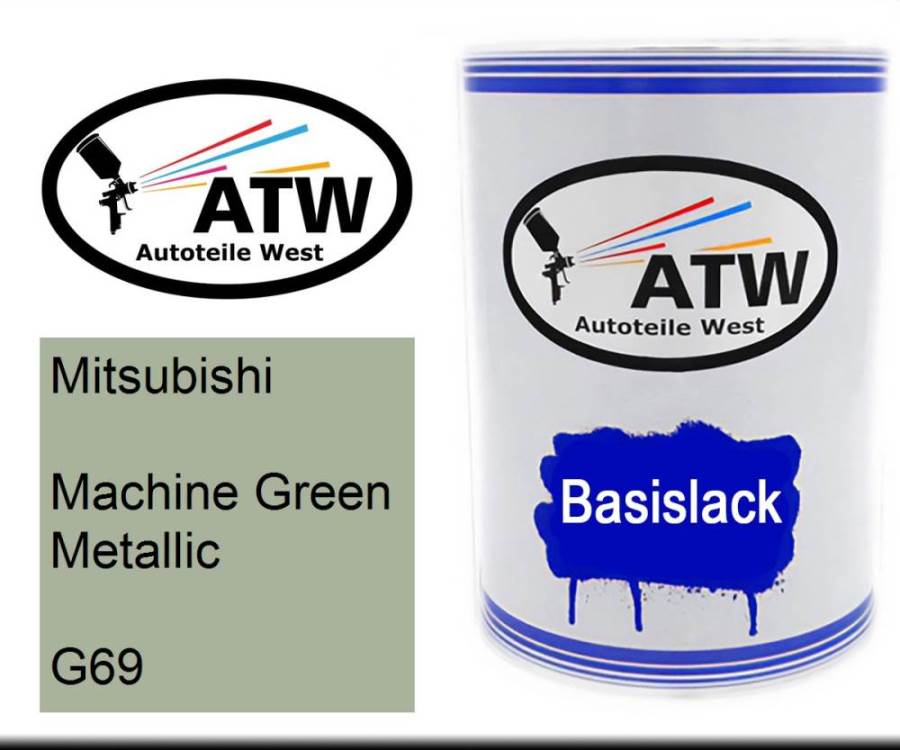 Mitsubishi, Machine Green Metallic, G69: 500ml Lackdose, von ATW Autoteile West.